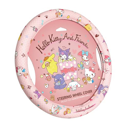 Hello Kitty and Friends Steering Wheel Cover, Universal Fit Cute Accessories for Women, Stylish Decor Gift Hello Accessories - Fits Standard Wheels 14.5"-15" - style: Hello Kitty and Friends Bakery