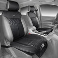 CAR PASS Car Seat Protector, Sideless Seat Covers for Cars, All Season Waterproof Nappa Leather Breathable Front Seats Cushion with Storage Pocket Universal Fit Vehicle Car SUV Truck, 2 Pack All Black - color: Black