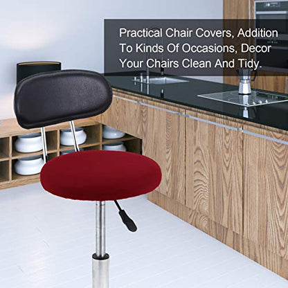 Tatuo Round Bar Stool Seat Covers Washable Stool Cushion Slipcover Elastic Bar Chair Covers for 14-17 Inch Chair (Red, 4 Pieces) - color: Red