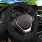 Black Leopard Print Cheetah Elastic Steering Wheel Cover, Non-slip Breathable Neoprene Steering Wheel Covers, Women Leopard Car Accessories, Universal 15 Inch Fit Auto, Suvs, Truck - color: Black Leopard print