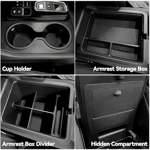 4PCS Center Console Organizer Tray for 2023-2026 Honda Pilot 2024-2026 Honda Ridgeline&Passport Accessories, Armrest Storage Box and Divider, Hidden Storage Box and Cup Holder - style: fit for Honda Pilot 2023-2026 Ridgeline & Passport 2024-2026