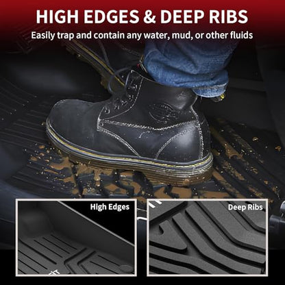 LASFIT Floor Mats for Honda CR-V 2026 2025 2024 2023 (Gasoline & Hybrid & e:FCEV), All Weather TPE Custom Fit Anti-Slip Pet Friendly Car Liners, 1st & 2nd Row Black - style: 2）For Honda CR-V | 2023-2026 | 1st & 2nd Row