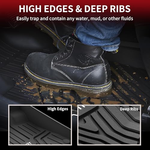 LASFIT Floor Mats and Cargo Liner for Honda CR-V 2026 2025 2024 2023 (Gasoline & Hybrid & e:FCEV), All Weather TPE Car Trunk Mat (Upper Position), 1st & 2nd Row & Trunk Liner Full Set Black - style: 1）For Honda CR-V | 2023-2026 | Combo Set (Upper Position