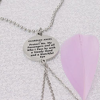 Kivosliviz Rearview Mirror Charms for Decor Women Car Guardian Angel Trucker Hanging for Men Car Rear View Mirror Charm