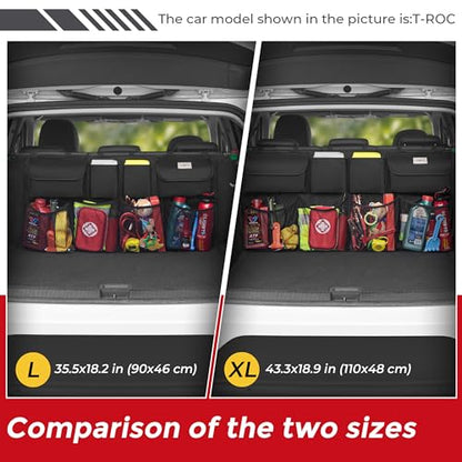SURDOCA Car Trunk Organizer, LARGE CAPACITY(43 x 19 in) Car Storage Bag with 8 Pockets, 7X Upgraded Trunk Storage Organizer for Car, SUV, Truck, MPV