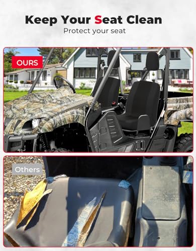 KEMIMOTO UTV Seat Covers, Black Seat Covers with Headrest Covers Compatible with Rhino 700 660 450 2004-2021 All Models - color: Black