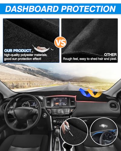 Cartist Dash Cover Compatible with Nissan Pathfinder 2013-2020 Dashboard Cover Mat Non-Slip Carpet Sunshield Glare UV Rays Protector