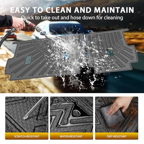 Powerty Cargo Mats with Backrest Mat for Honda Pilot 2009-2015 Accessories, All Weather TPE Cargo Trunk Liners with Seat Back Mat Replacement for Pilot (Trunk Mat+Backrest Mat) - size: Cargo+Backrest Mat｜For｜09-15｜Honda Pilot