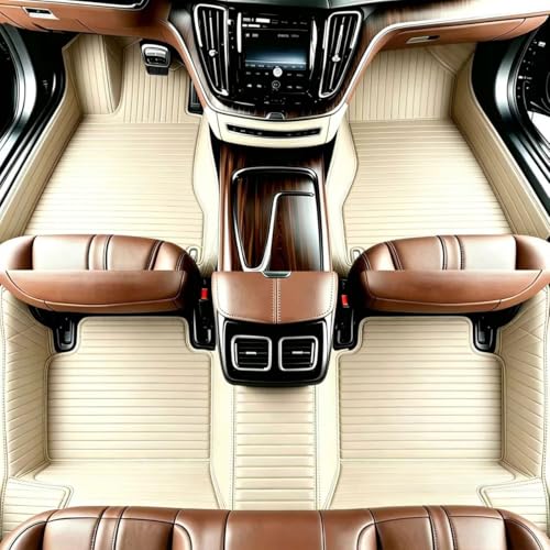 Customize Personalized Floor Mats for Cars, Full Coverage Luxury Car Mats, Anti-Slip Mat Set, Custom Floor Mat Suitable 99% of Sedan Trucks SUV auto (Beige Stripe) - color: Beige Stripe