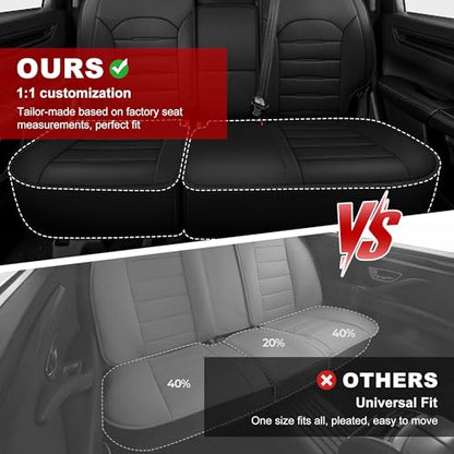 TTX LIGHTING Custom Fit Seat Covers for Honda CRV 2023 2024 2025 2026 All Models Faux Leather Full Set Black - size: 7.CR-V 2023-2026 5 Seat Full Set