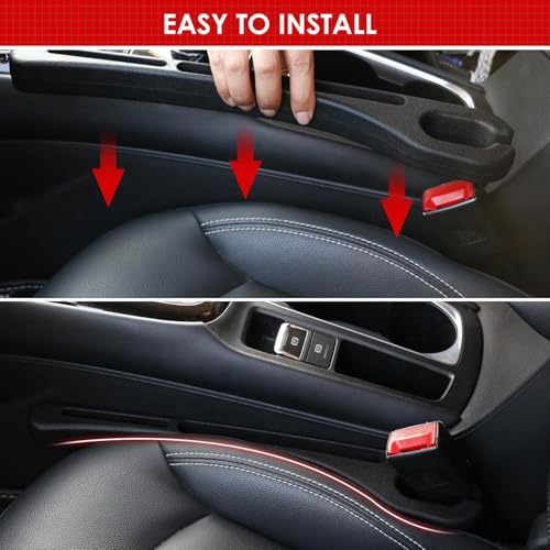Car Seat Gap Filler 2 Pack, Universal Fit for Most Cars, Trucks, SUVs, Seat Gap Filler Prevents Things from Falling