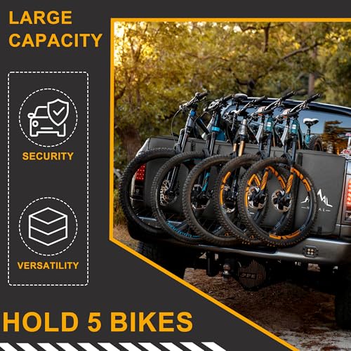 Himal Outdoors Tailgate Pad for Mountain Bike, Tailgate Protection Pad with Tool Pockets, Fits Most Truck Carries Up to 5 Bikes - color: Small for 5 bikes