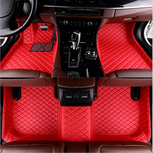 Custom Personalized Floor Mats for Cars - Luxury Full Coverage All Weather Mats, Anti-Slip Leather Mat Set, Fit for 99% of Cars, SUVs & Trucks (Red, A-Diamond) - color: Red, size: A-Diamond