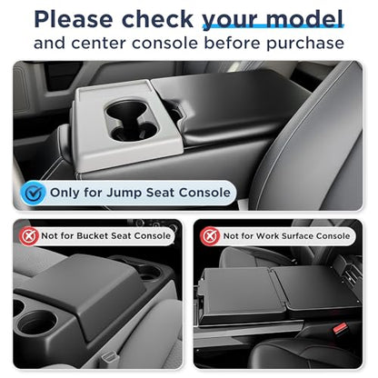 2011-2026 For Ford F150 F250 F350 F450 F550 F650 Front Seat Headrest Oraganizer [Large Cup Holder] Console Storage F150 F250 F350 F450 F550 F650 Super Duty Accessories(Jump Seat Only) Black