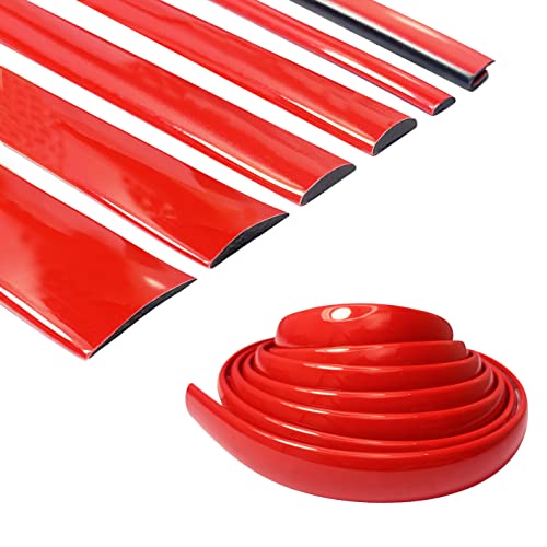 Solid Red Car Motor Bike Self-Adhesive Exterior and Interior Molding Trim Universal Dashboard Bumper Window Door Body Side Decorative Strip Scratch-Proof (Width: 1/2 inch (12mm), 8Ft) - size: 8Ft, style: Width: 1/2 inch (12mm)