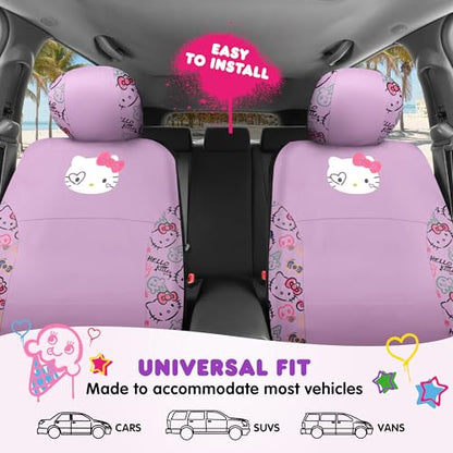 Carbella Hello Kitty Car Seat Covers - Cute Purple Seat Covers, Car Accessories Gift Hello Kitty Accessories 2pc Lavender Car Seat Covers - color: Seat Covers Leather-Purple, style: Hello Kitty