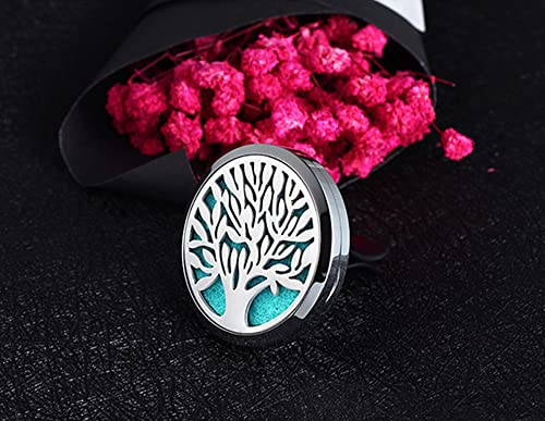 Car Aromatherapy Essential Oil Diffuser Locket Lotus Pattern Stainless Steel Car Air Fresheners Vent Clips Decorative - style: Lotus