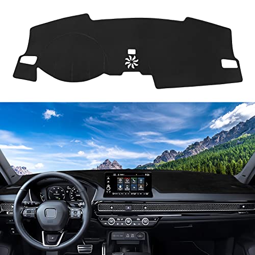Dashboard Cover Mat Custom Fit for Honda Civic 2022 2023 2024 2025 2026 Dash Cover for 11th Gen Nonslip Dash Mat Protector Sunshade No Glare Black