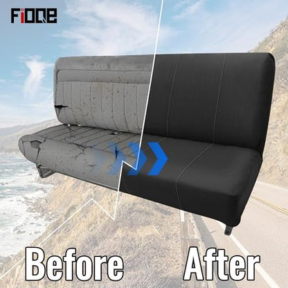Front Bench Seat Covers for Chevy 1973-1999 C/K Series Full Size Classic Trucks Without Headrests, Air Mesh Fabric Composite Soft Foam Lining Bench Seat Protector-Black - size: Wear-Resistant Composite Fabric