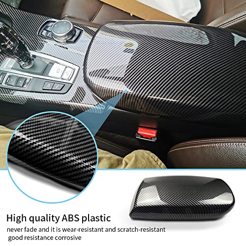for BMW X3 X4 F25 F26 G01 G02 2011-2021 Car Center Armrest Box Cover Carbon Fiber Color Inner Console Box Storage Box Panel Protect Trim Covers (X3 F25 2011-2017/X4 F26 2014-2018)