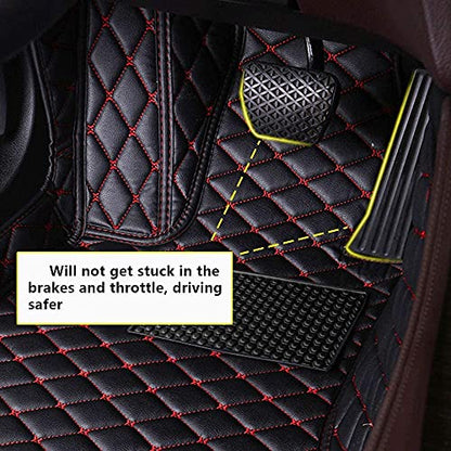 Custom Fit Car Floor Mats - Full Coverage Automotive Leather Floor Liners for Most Vehicles by MingyunSM (Brown) - color: brown