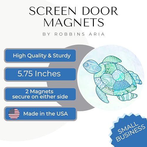 Screen Door Magnets Double Sided – Keep People, Kids, and Dogs from Running into a Screen Door. Saver - Robbins Aria Turtle - color: Turtle