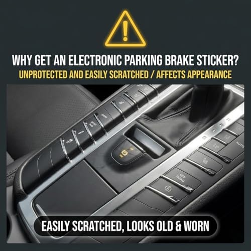 Red Parking Brake Button Cover for Porsche Macan 2014-2021, Premium Interior Electronic Handbrake P Switch Sticker, Auto Knob Modification Decorative Trim Accessories