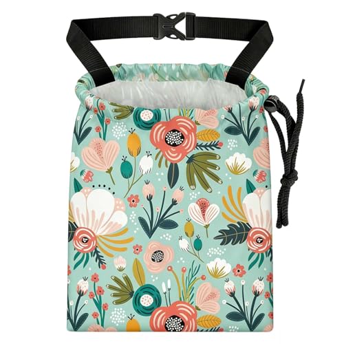 Bohemian Flowers Car Trash Bag - Waterproof Car Trash Bag Hanging Leakproof Car Garbage Bag - Washable Reusable Trash Bag For Car Interior Hanging Organizer Storage Vehicle Travelling Camping - color: Bohemian Flowers