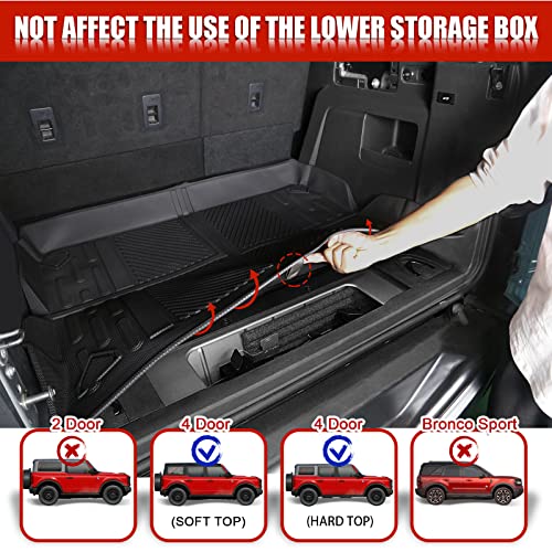 Mabett Cargo Liner Non-Slip Mat for Ford Bronco Accessories, All-Weather Protection Trunk Mat Fit Bronco 2026 2021-2025 4-Door Black - size: Truck Mats