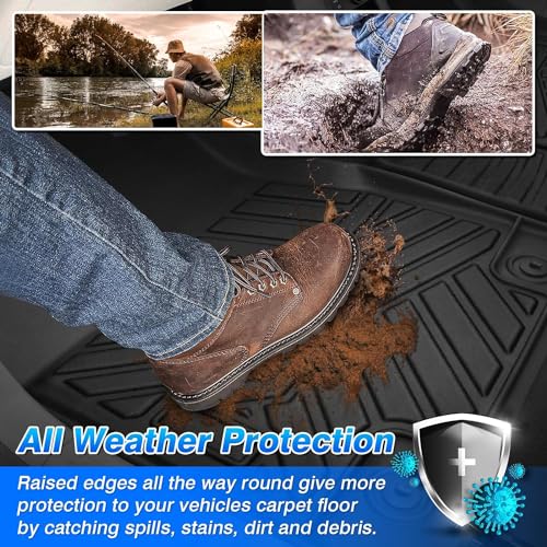 Cartist Floor Mats Fit for Rivian R1T 2022 2023 2024 2025 Accessories All Weather R1T Floor Mat Liner Carpet Protection TPE Heavy Duty (Not Fit for R1S) - size: 4)Rivian R1T【2022-2025】