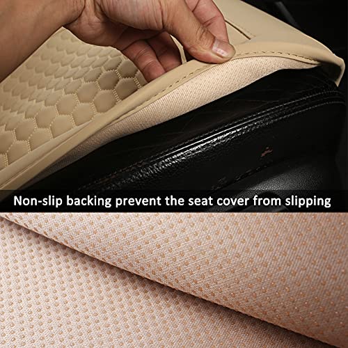 Black Panther Car Seat Cover, 1 Piece Universal Sideless Driver Seat Protector, Universal Fit 95% Vehicles, Without Lumbar Support (Beige) - color: 1 Piece Beige(without Lumbar Support)