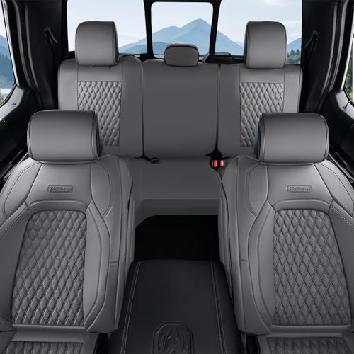 Coverado Car Seat Covers Full Set, Seat Covers for Dodge RAM 1500 Compatible with 2009-2018 Ram 1500, 2010-2024 Ram 2500 3500 Dodge RAM Accessories Automotive Seat Covers (Gray) - color: Gray, size: Curved Front&Curved Rear