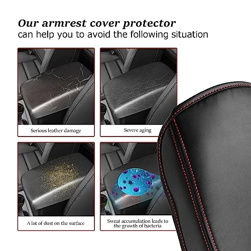 SKTU for 2017-2024 2025 Mazd a CX-5 Center Console Cover 2025 CX5 Central Console Armrest Pad 2024 2025 C-X5 Seat Box Cover 2025 CX5 Center Console Soft Cushion (Red) - color: 2017-2025 CX-5 Red