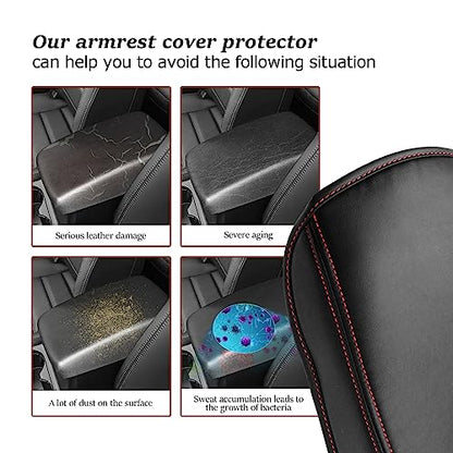 SKTU for 2017-2024 2025 Mazd a CX-5 Center Console Cover 2025 CX5 Central Console Armrest Pad 2024 2025 C-X5 Seat Box Cover 2025 CX5 Center Console Soft Cushion (Red) - color: 2017-2025 CX-5 Red