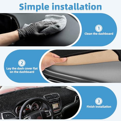 Dash Cover Mat for Dodge Journey 2011-2020 & Fiat Freemont 2010-2016 Non-Slip Dashboard Cover Mat Sunshade UV Rays Protector Interior Accessories - size: Compatible with Journey 2011-2020