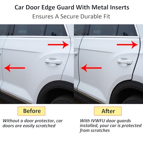 16.5FT(5M) Car Door Edge Guards U-Shaped Trim Edge Protector with Built-in Metal Clips, Scratch and Ding Protection for Cars and Trucks, Black - size: 16.5FT