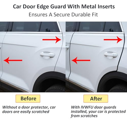 33FT(10M) Car Door Edge Guards Door Trim Edge Protector with Built-in Metal Clips, Prevent Scratches and Dings for Cars Trucks, Black - size: 33FT