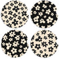 Boao 4 Pcs White Flower Car Cupholder Coasters for Valentine's Day, Ceramic Coasters 2.56'' Anti Slip Base with Finger Notch for Dry Clean, Car Interior Accessories, Birthday Gifts - style: White Flower