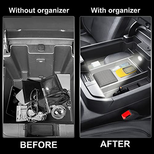 Center Console Organizer Compatible with 2019-2022 GMC Sierra/Chevy Silverado 1500 and 2020 2021-2023 Sierra/Silverado 2500HD/3500HD Accessories, Armrest Tray (Full Console w/Bucket Seats ONLY)