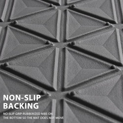 CAR PASS Bling Diamond Car Mats Gray Rubber Floor Mats Full Set Anti-Slip 3D Rhombus Waterproof Trim to Fit Liner Universal Glitter Crystal Sparkly Shining Rhinestone Girl Women SUV Sedan Van All Gray - color: Gray Rubber