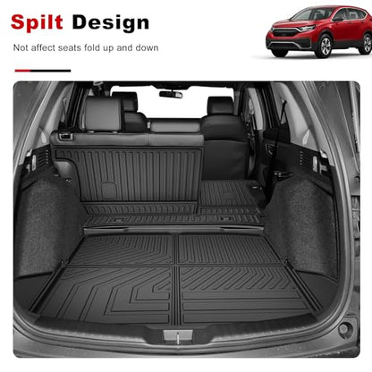 for 2017-2022 Honda CR-V Cargo Liner & Backrest Mat: Custom Fit All Weather TPE Anti Skid Waterproof Trunk Liner for CRV Accessories (Not for Hybrid or Touring) - size: 2017-2022 CRV Cargo Liner & Backrest Mat