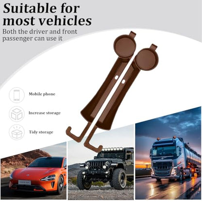 2PCS Car Seat Gap Filler, Soft Carbon Fiber Vehicle Between Seat and Console Organizer with Cup Holder, Prevent Falling Automotive Interior Chair Gap Plug, Universal Fit (Brown) - color: Brown