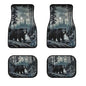 Delerain Black Bear Night Trees 4-Piece Car Floor Mats Front and Rear Rubber Backing Carpet, Auto Foot Mats All Weather Universal Fit Car Decor Accessories Fit for SUV, Vans, Sedans, Trucks
