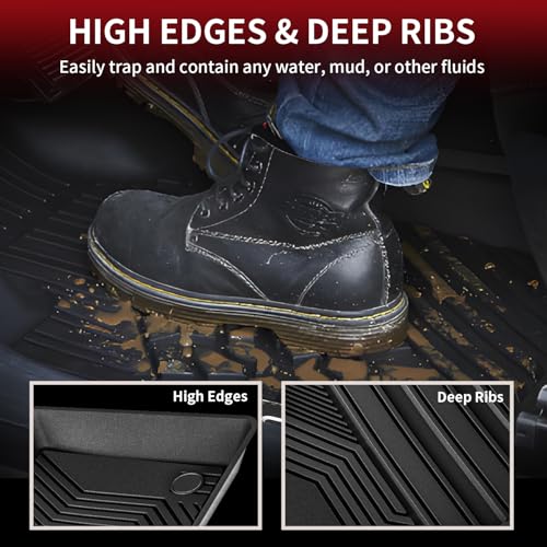 LASFIT Floor Mats for Toyota Camry 2024-2018 FWD Only (Not Fit Hybrid or AWD), All Weather Custom Fit Floor Liner for Camry L/LE/SE/TRD/XLE/XSE Front & Rear 2 Row Car Mats, Black