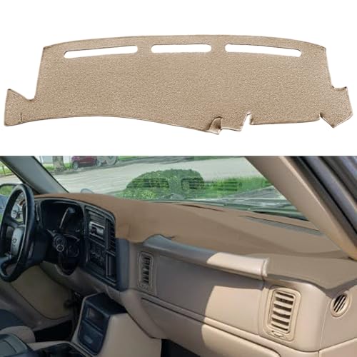 Dash Cover Mat Fit for 1999-2006 GMC Sierra/Chevy Chevrolet Silverado 1500 2500 3500 HD,2000-2006 GMC Yukon/Yukon XL/Chevy Suburban Tahoe Avalanche,Dashboard Pad Carpet Protector (99-06,Beige) Y44 - color: 99-06 Beige