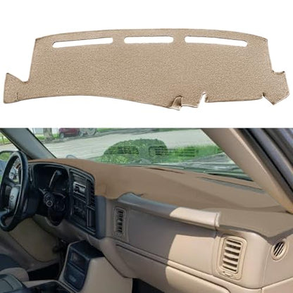 Dash Cover Mat Fit for 1999-2006 GMC Sierra/Chevy Chevrolet Silverado 1500 2500 3500 HD,2000-2006 GMC Yukon/Yukon XL/Chevy Suburban Tahoe Avalanche,Dashboard Pad Carpet Protector (99-06,Beige) Y44 - color: 99-06 Beige