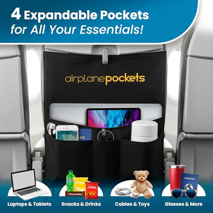 Airplane Accessories - Plane Travel Essentials - Travel Organizer - Seat Storage Organizer - Air Travel Essentials - Seatback Organizer - International Travel Accessories Must Haves