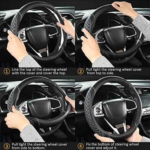West Llama Customized Auto Car Steering Wheel Cover for Toyota Tacoma,4Runner,Tundra,Sequoia,15.5-16 inch (Black-Large Size) - color: A-Black, size: Large Size (15 ½''-16'')