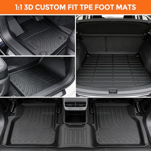 Floor Mats for Dodge Hornet GT/GT Plus & R/T Plug-in Hybrid 2023-2025, Custom Fit Heavy Duty TPE All Weather Protection, Waterproof Non-Slip Black (Two-Row Floor Mats & Cargo Liner) - style: 04) For Dodge Hornet GT/GT Plus & R/T Plug-in Hybrid | 2023-2025