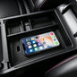 Autorder Center Console Organizer for 2022-2026 Hyundai Santa Cruz Accessories Car Armrest Storage Box Middle Console Tray Container with Black & Red Non-Slip Silicone Mats - size: 2022-2026 Hyundai Santa Cruz